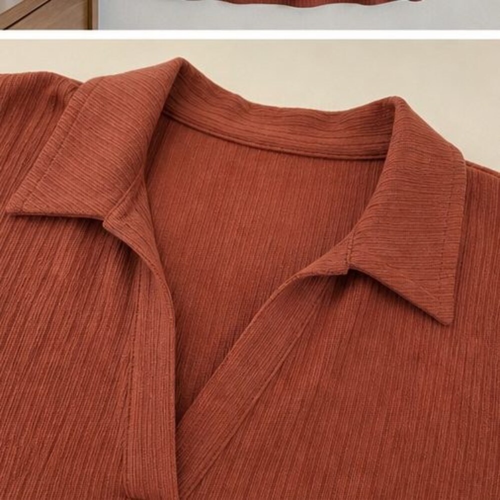 Rust V Neck Top - Picture 4 of 6